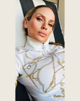 White Print Riding Shirt