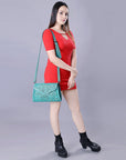 American Darling ADBG1137A Clutch Hand Tooled Genuine Leather women bag western handbag purse