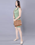 American Darling Cross Body Hand Tooled Genuine Leather women bag western handbag purse