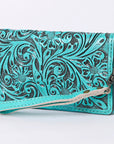American Darling Clutch Hand Tooled Genuine Leather women bag western handbag purse