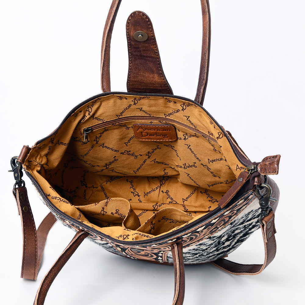 American Darling ADBG1084 Tote Hand Tooled Saddle Blanket Genuine Leather women bag western handbag purse