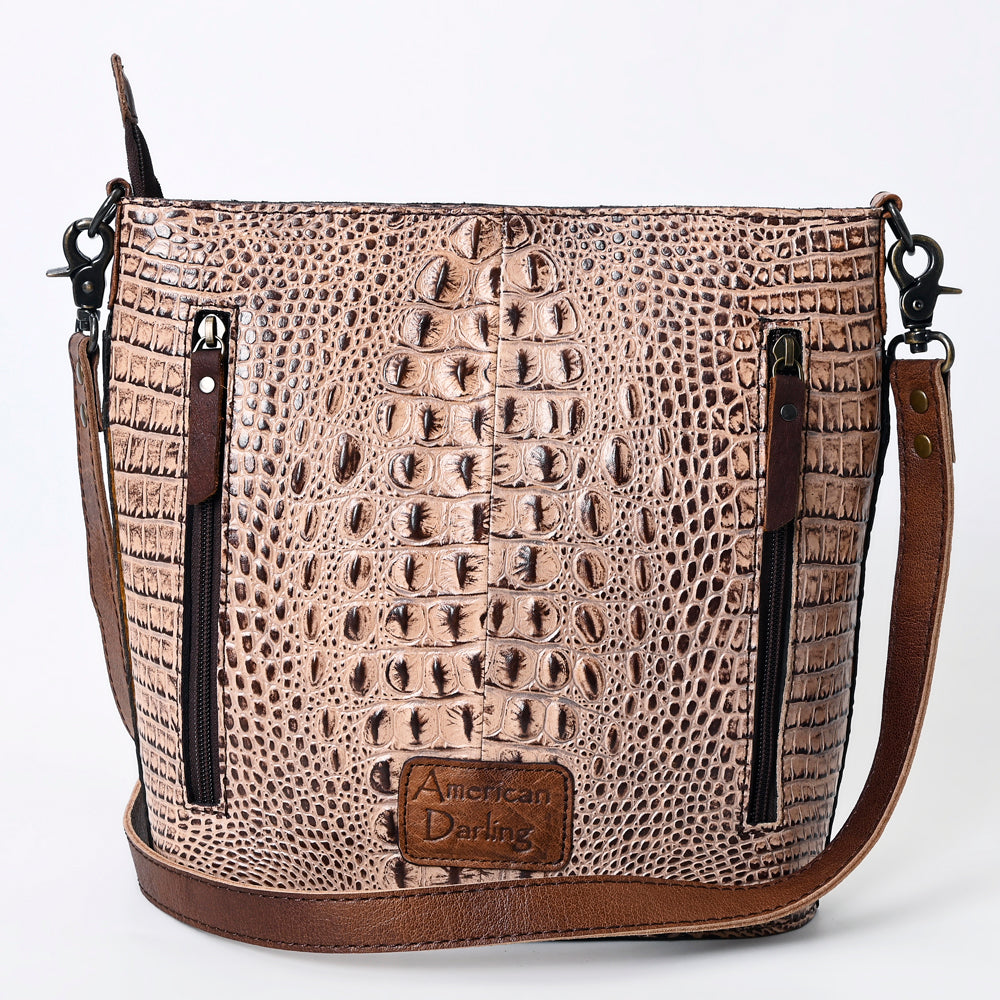 American Darling Crossbody Crocodile Embossed Genuine Leather Women Bag Western Handbag Purse