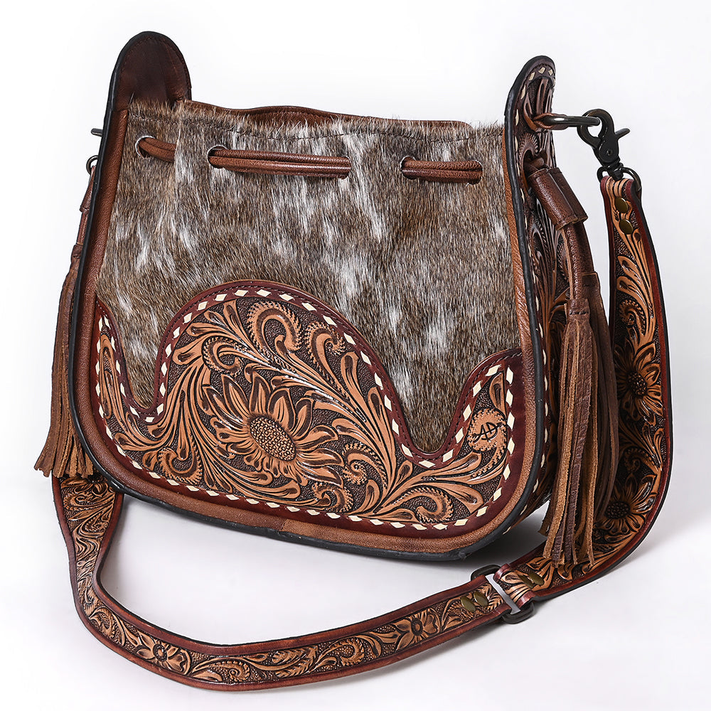 ADBG1144 American Darling Hobo Hand Tooled Hair-On Genuine Leather women bag western handbag purse