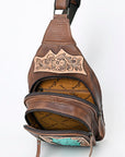 ADBG1151 American Darling Sling Hand Tooled Crocodile embossed Genuine Leather women bag western handbag purse