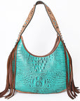 ADBG1164 American Darling Hobo Hand Tooled Crocodile embossed Genuine Leather women bag western handbag purse