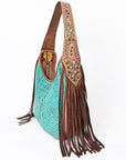 ADBG1164 American Darling Hobo Hand Tooled Crocodile embossed Genuine Leather women bag western handbag purse