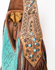 ADBG1164 American Darling Hobo Hand Tooled Crocodile embossed Genuine Leather women bag western handbag purse