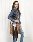 American Darling Tote Hand Tooled Hair-onGenuine Leather women bag western handbag purse