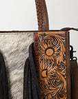 American Darling Tote Hand Tooled Hair-onGenuine Leather women bag western handbag purse