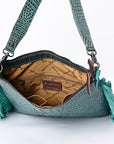 American Darling ADBG1175 Hobo Hobo Crocodile Embossed Genuine Leather Women Bag Western Handbag Purse
