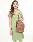 American Darling ADBG1176 Backpack Hand Tooled Genuine Leather Women Bag Western Handbag Purse