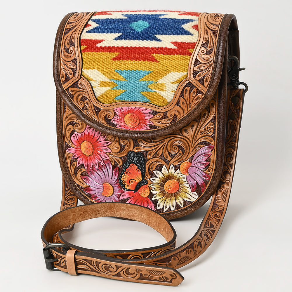 American Darling Cross Body Hand Tooled Saddle Blanket Genuine Leather women bag western handbag purse
