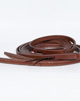 Hilason Western Horse American Leather Flat Reins Dark Brown