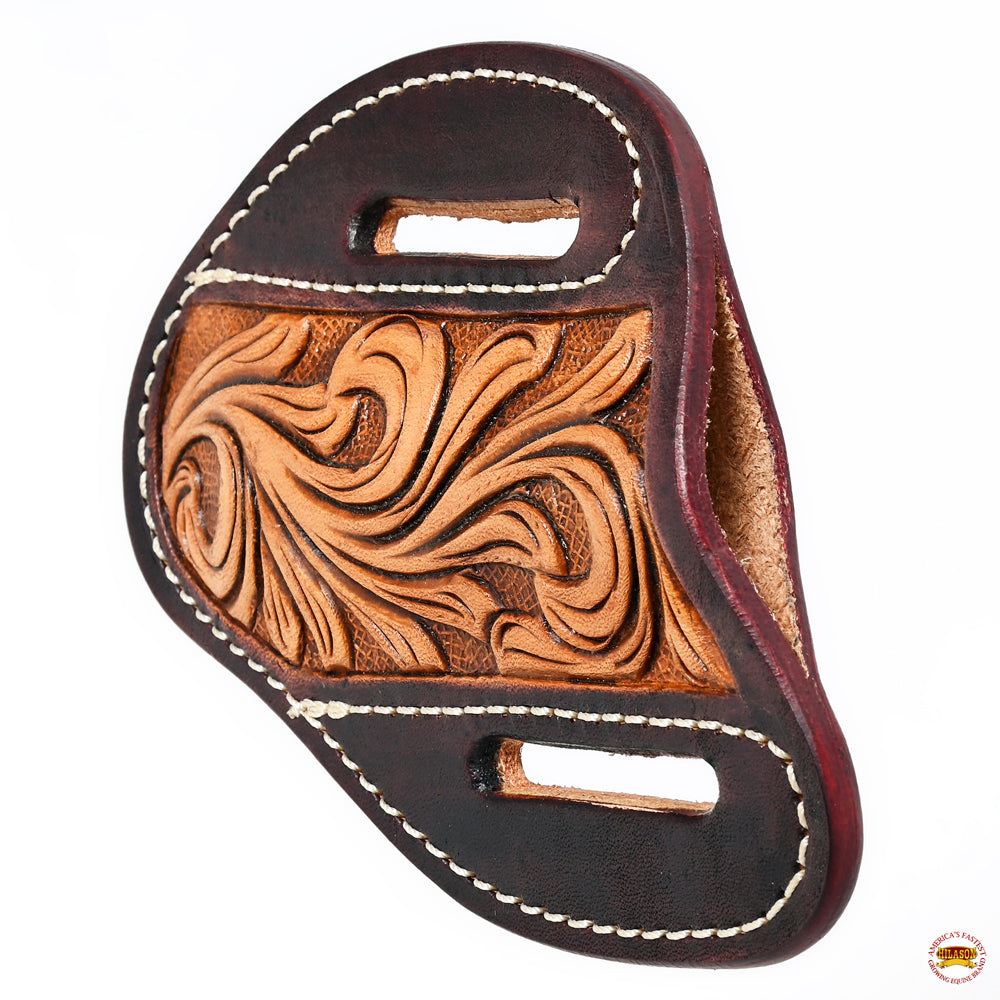 Hilason Leather Angled Knife Scabbard Sheath Cover Floral Tooled