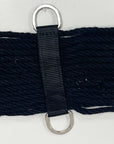 HILASON Horse Western 27 Strand Double Weave Black Roper Cinch