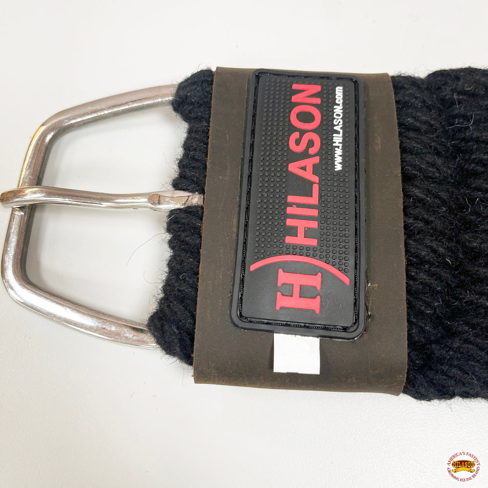 HILASON Horse Western 27 Strand Double Weave Black Roper Cinch