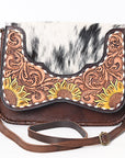 American Darling ADBGA346 Crossbody Hand Tooled Hair-On Genuine Leather Women Bag Western Handbag Purse