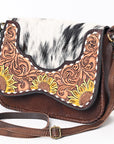 American Darling ADBGA346 Crossbody Hand Tooled Hair-On Genuine Leather Women Bag Western Handbag Purse