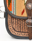Hilason Floral  Western Horse Leather Saddle Bag Heavyduty Traditional Trail Ride