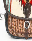 Hilason Floral  Western Horse Leather Saddle Bag Heavyduty Traditional Trail Ride