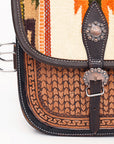 Hilason Floral  Western Horse Leather Saddle Bag Heavyduty Traditional Trail Ride