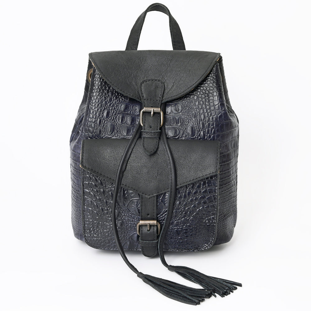 American Darling Backpack Crocodile Embossed Genuine Leather Women Bag Western Handbag Purse