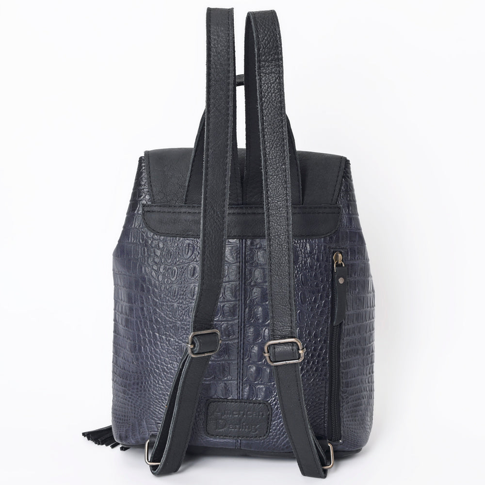 American Darling Backpack Crocodile Embossed Genuine Leather Women Bag Western Handbag Purse