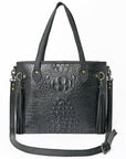 American Darling Tote Crocodile Embossed Genuine Leather Women Bag Western Handbag Purse