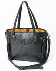 American Darling Tote Crocodile Embossed Genuine Leather Women Bag Western Handbag Purse