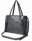 American Darling Tote Crocodile Embossed Genuine Leather Women Bag Western Handbag Purse