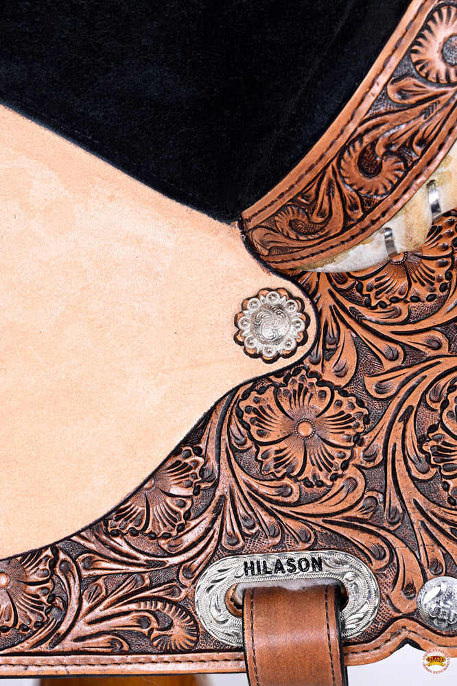 Hilason Western Horse Treeless Trail Barrel American Leather Saddle