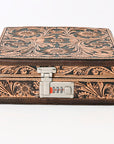 American Darling Jewelry Case Hand Tooled Hair-On Genuine Leather Women Bag Western Handbag Purse