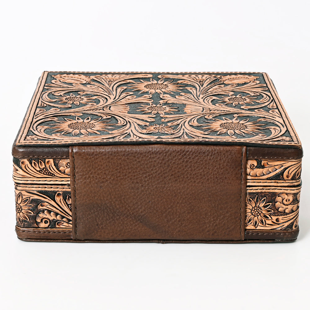 American Darling Jewelry Case Hand Tooled Hair-On Genuine Leather Women Bag Western Handbag Purse