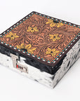 American Darling Jewelry Case Hand Tooled Hair-On Genuine Leather Women Bag Western Handbag Purse