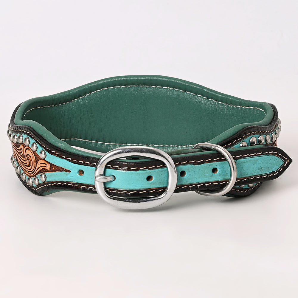 HILASON Western Genuine Leather Heavy Duty Dog Collar Floral Tooled