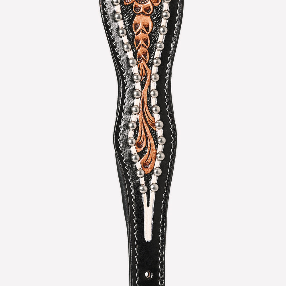 HIlason Genuine Leather Dog Collar Hand Tooled