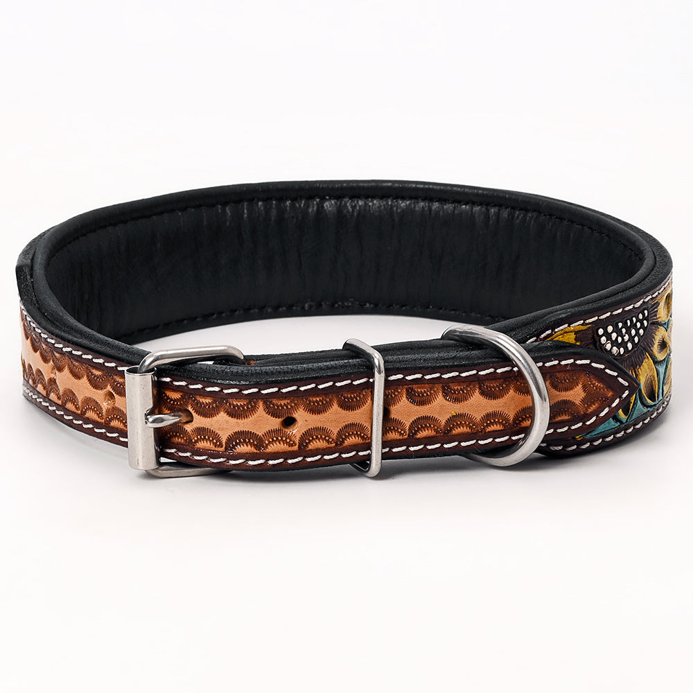 HILASON Western Genuine Leather Heavy Duty Hand Painted Dog Collar