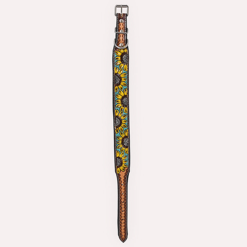HILASON Western Genuine Leather Heavy Duty Hand Painted Dog Collar