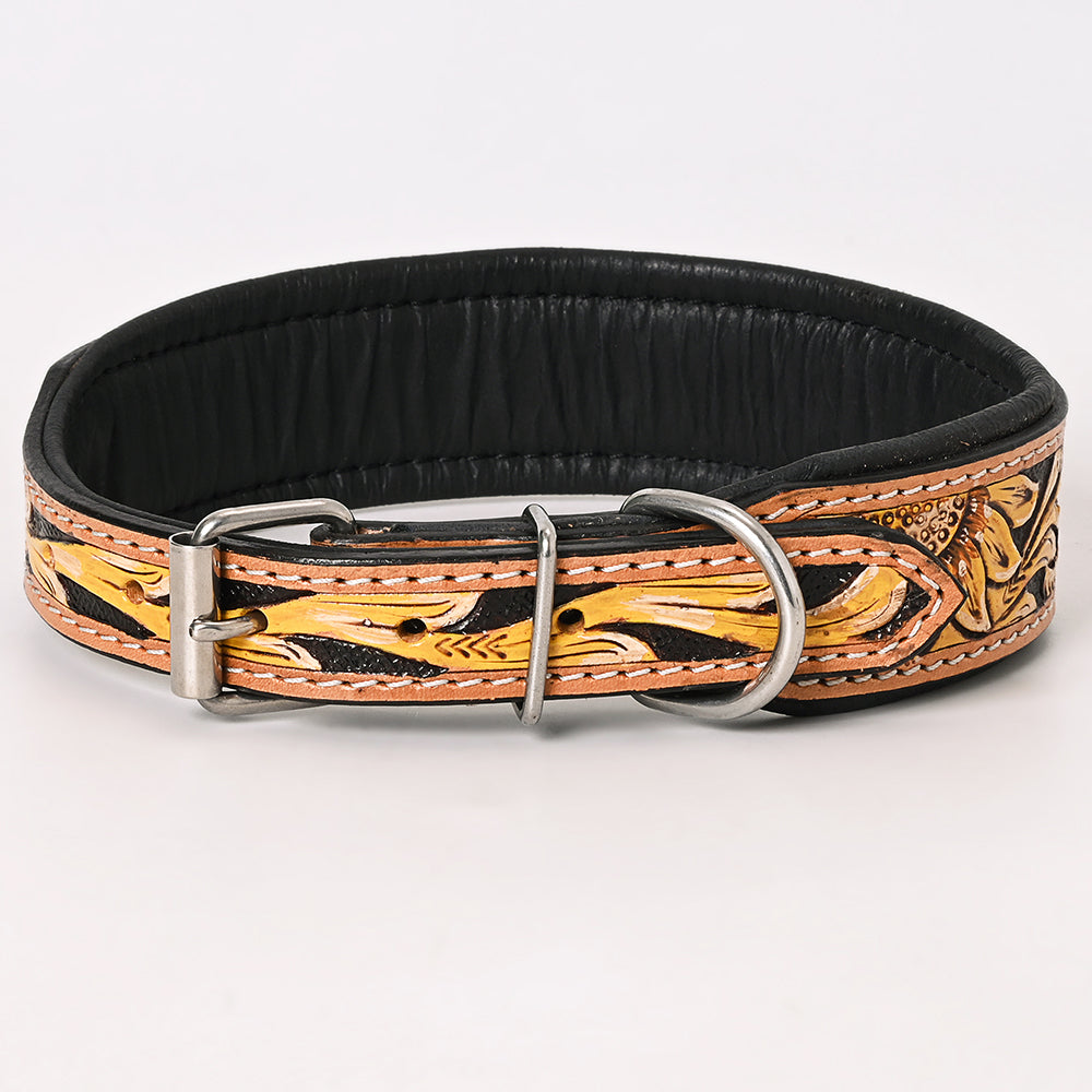HILASON Western Genuine Leather Heavy Duty Hand Painted Dog Collar
