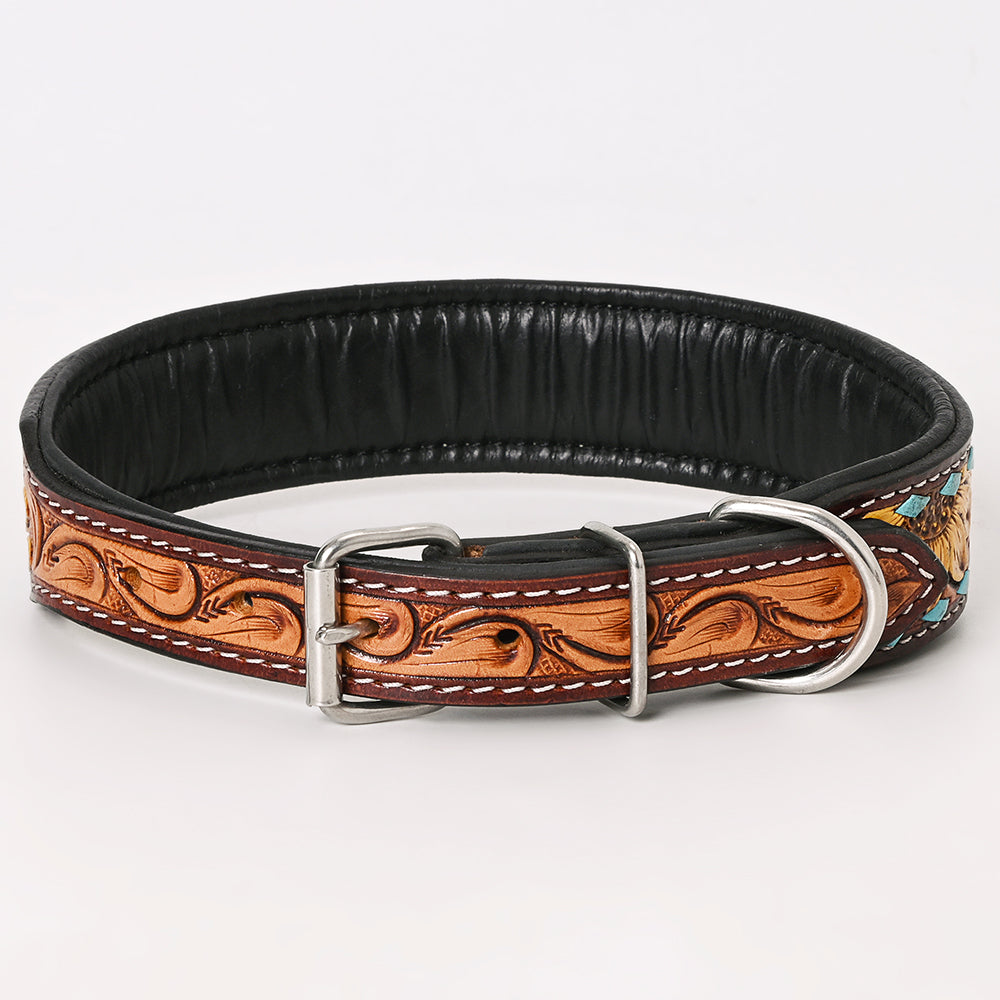 HILASON Western Genuine Leather Heavy Duty Hand Painted Dog Collar