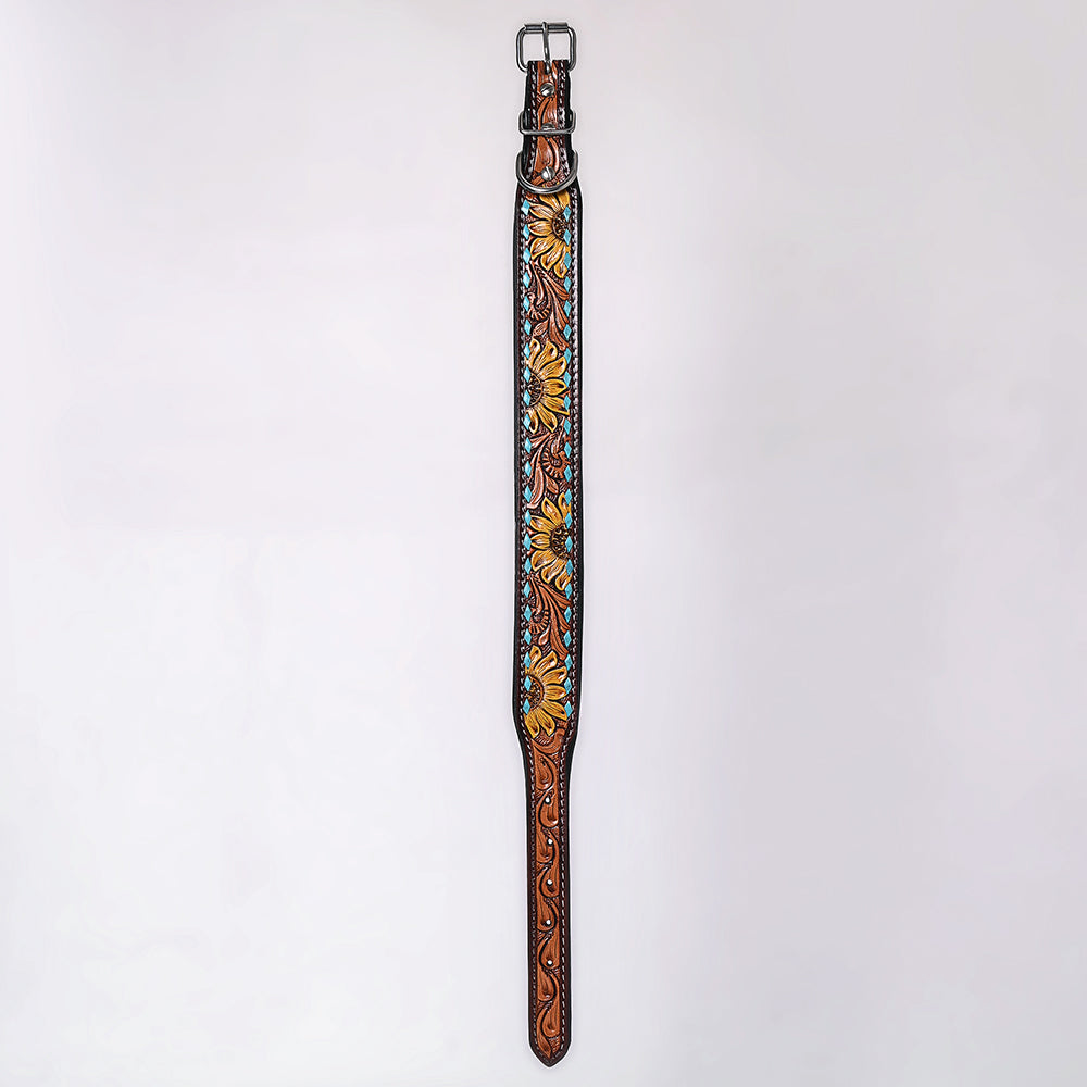 HILASON Western Genuine Leather Heavy Duty Hand Painted Dog Collar