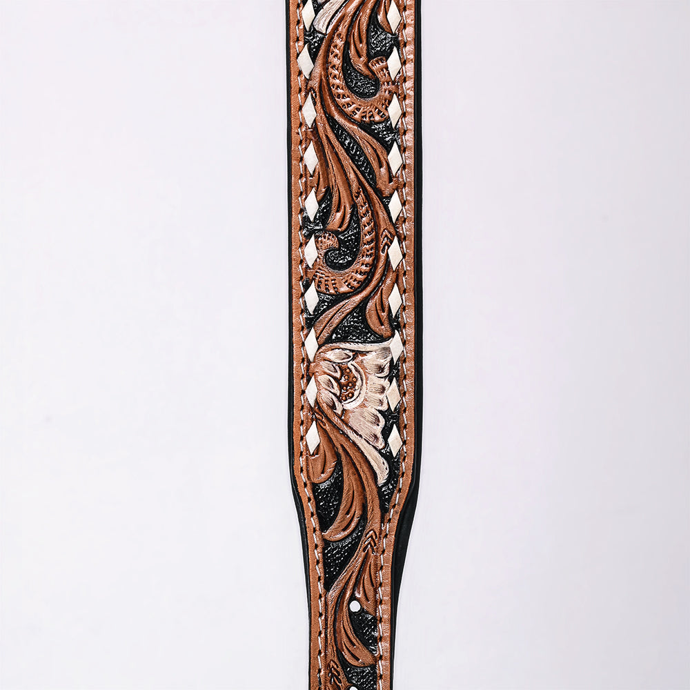HILASON Western Genuine Leather Heavy Duty Dog Collar Floral Tooled