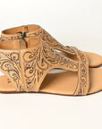 American Darling ADFT141A Hand tooled carved genuine leather sandal footwear flip flop