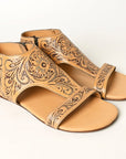 American Darling ADFT141A Hand tooled carved genuine leather sandal footwear flip flop
