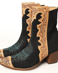 American Darling Hand Curved Boot stitched Genuine Western Suede Leather Long Boot