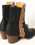 American Darling Hand Curved Boot stitched Genuine Western Suede Leather Long Boot