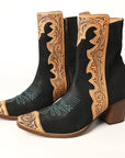 American Darling Hand Curved Boot stitched Genuine Western Suede Leather Long Boot