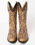 American Darling Floral Hand Curved Genuine Western Leather Long Boot