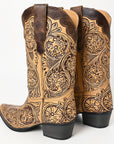 American Darling Floral Hand Curved Genuine Western Leather Long Boot