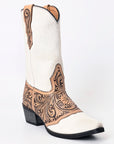 American Darling Floral Hand Curved Hair On Genuine Western Leather Long Boot